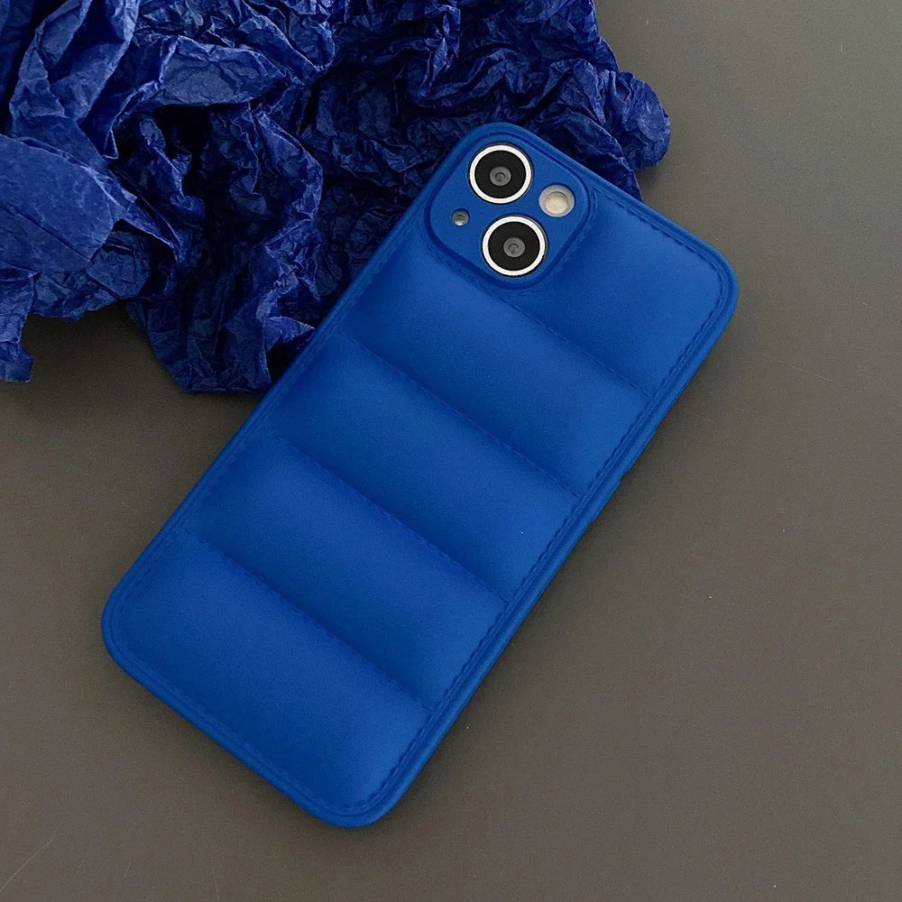 Colorful Down Jacket pattern silicon phone case for iPhone
