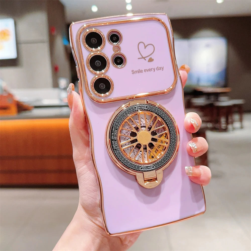 Gyroscope Rotating Bracket Wave Frame Case for Samsung