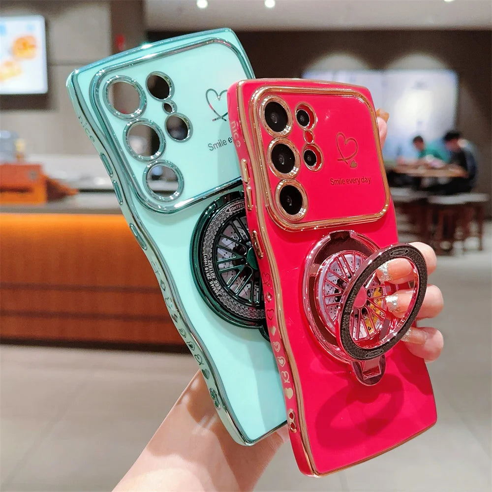 Gyroscope Rotating Bracket Wave Frame Case for Samsung