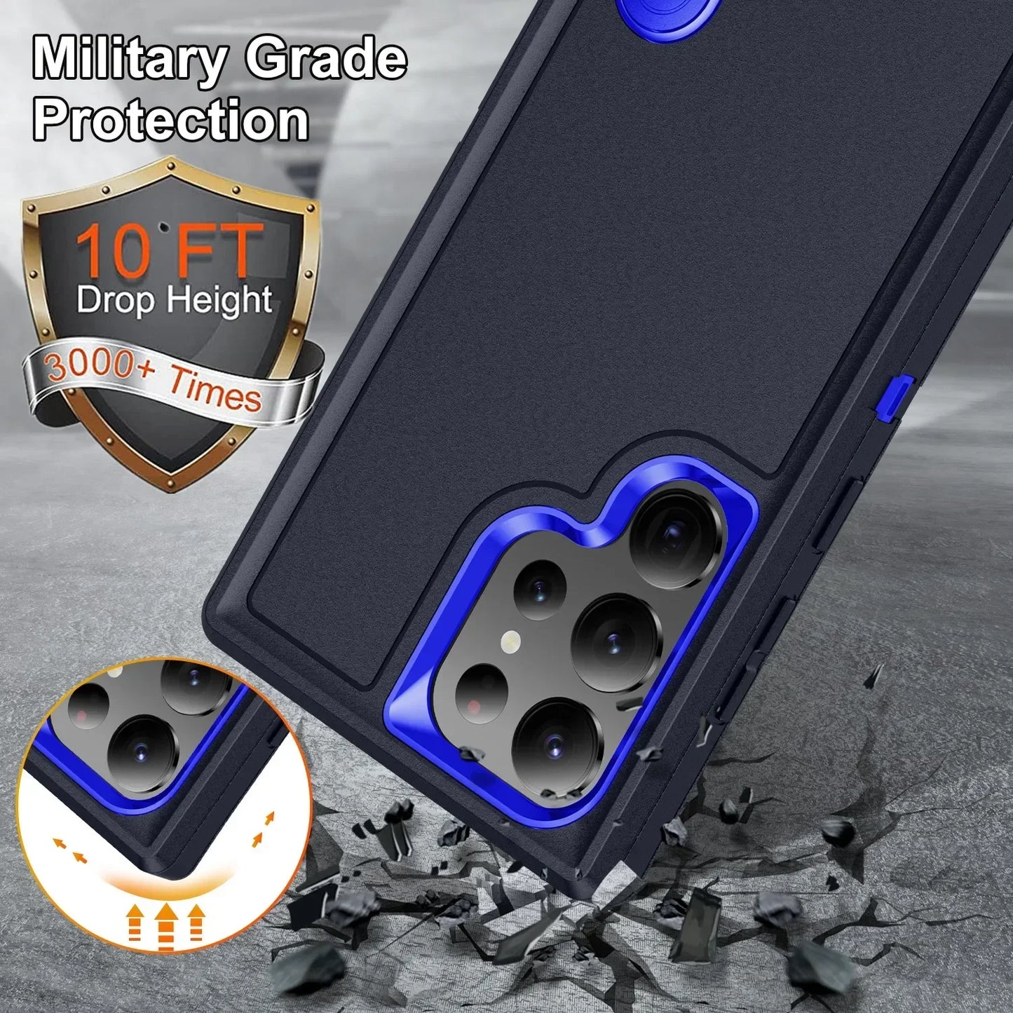 Heavy Anti-Scratch Rugged Protective Kickstand Full Body Shockproof Case for Samsung
