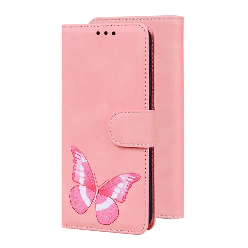 Magnetic Geometric Textile Pattern Wallet Case for Galaxy