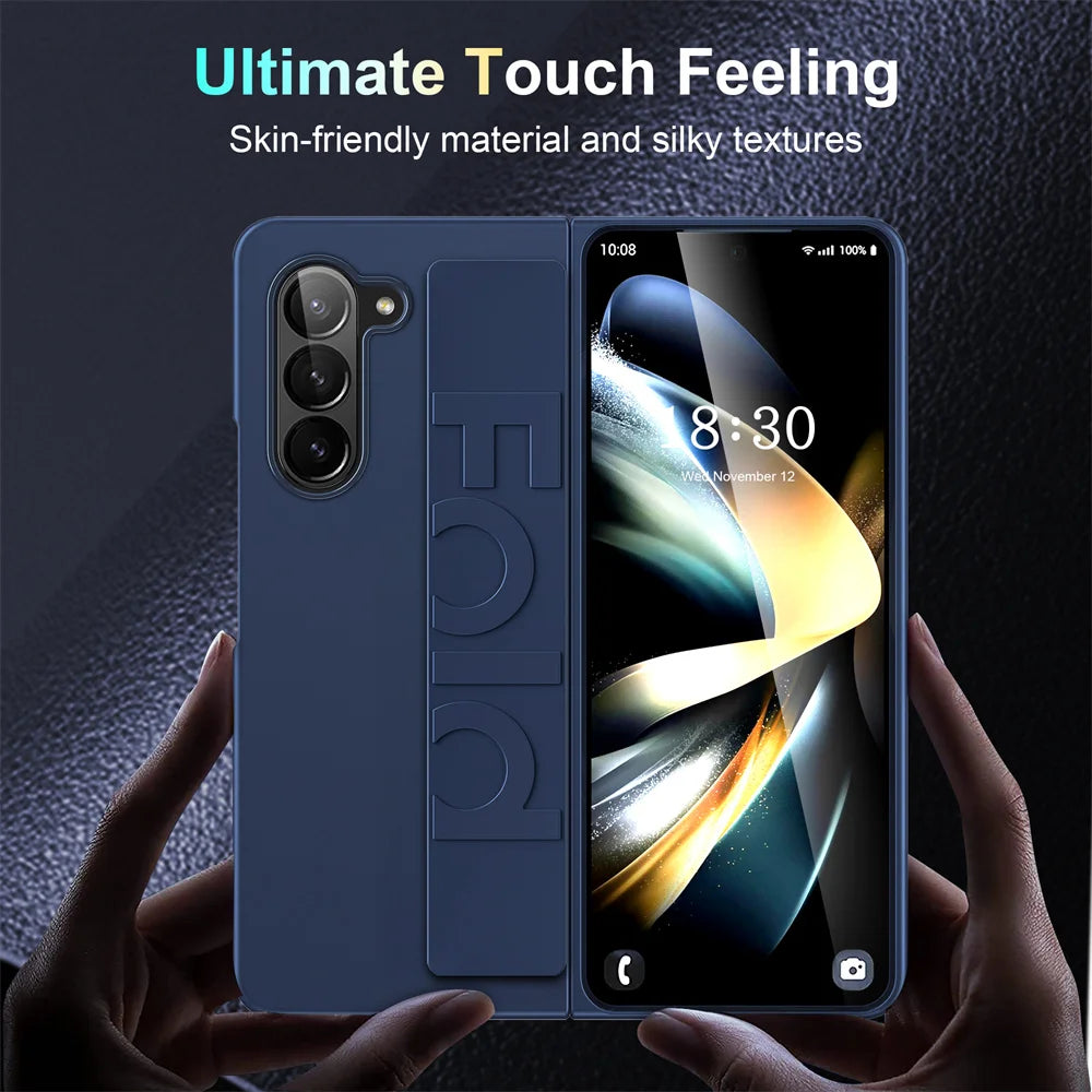Thin Hard Case with Elastic Wrist Strap for Galaxy Z Fold