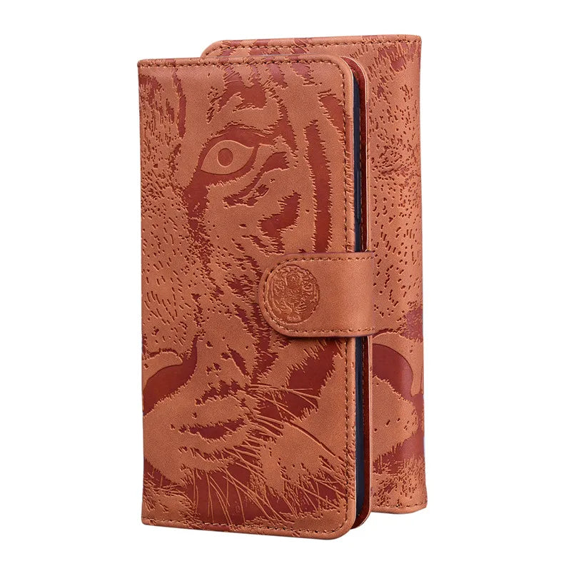 Magnetic Geometric Textile Pattern Wallet Case for Galaxy