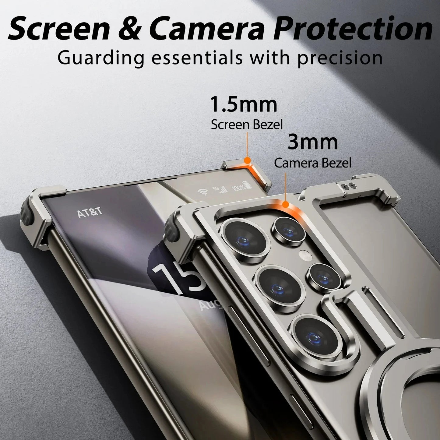 Metal Bumper With Finger Ring Holder Phone Case for Samsung