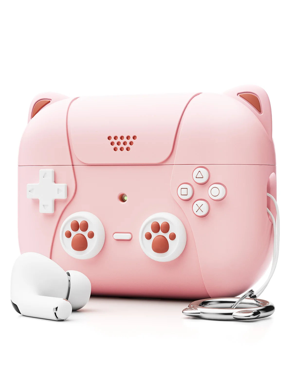 3D Game Player Design with Keychain Silicone Case For Airpods