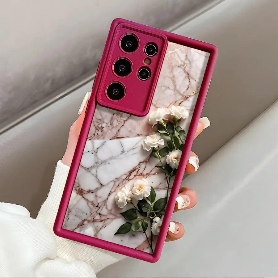 Flower Marble Phone Case for Samsung