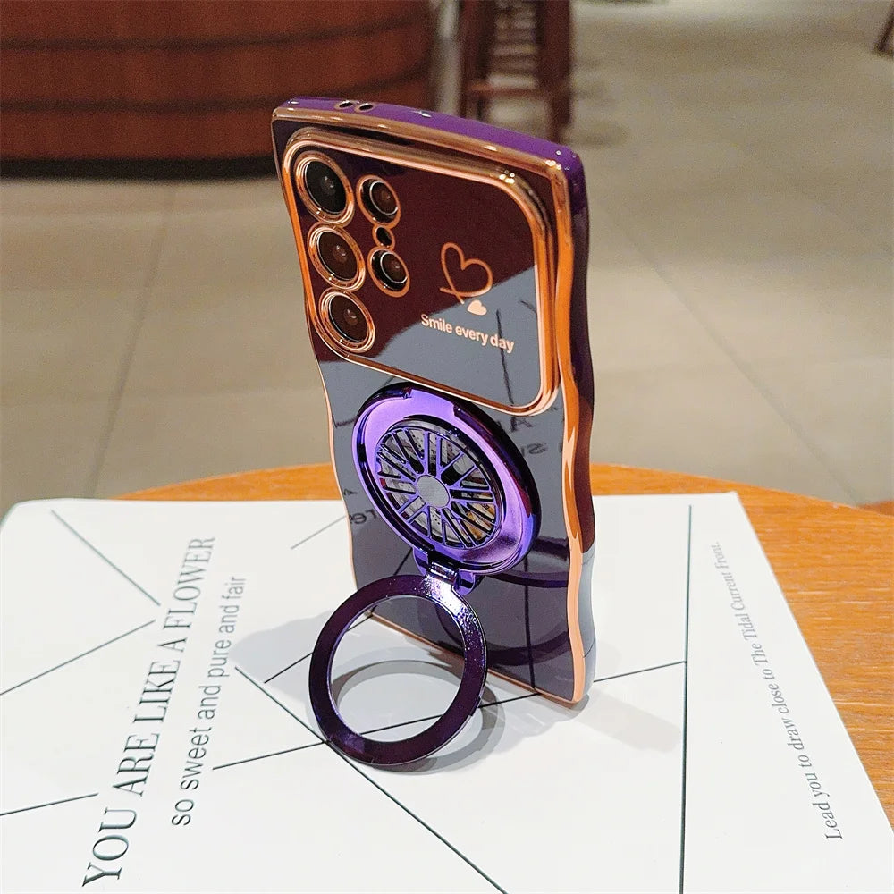 Gyroscope Rotating Bracket Wave Frame Case for Samsung