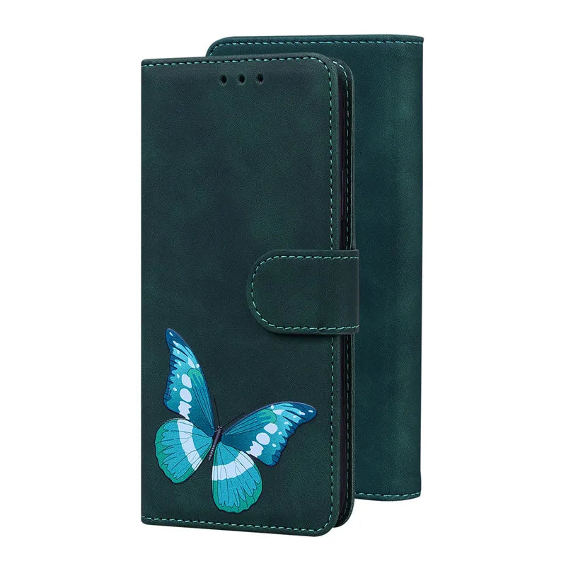 Magnetic Geometric Textile Pattern Wallet Case for Galaxy