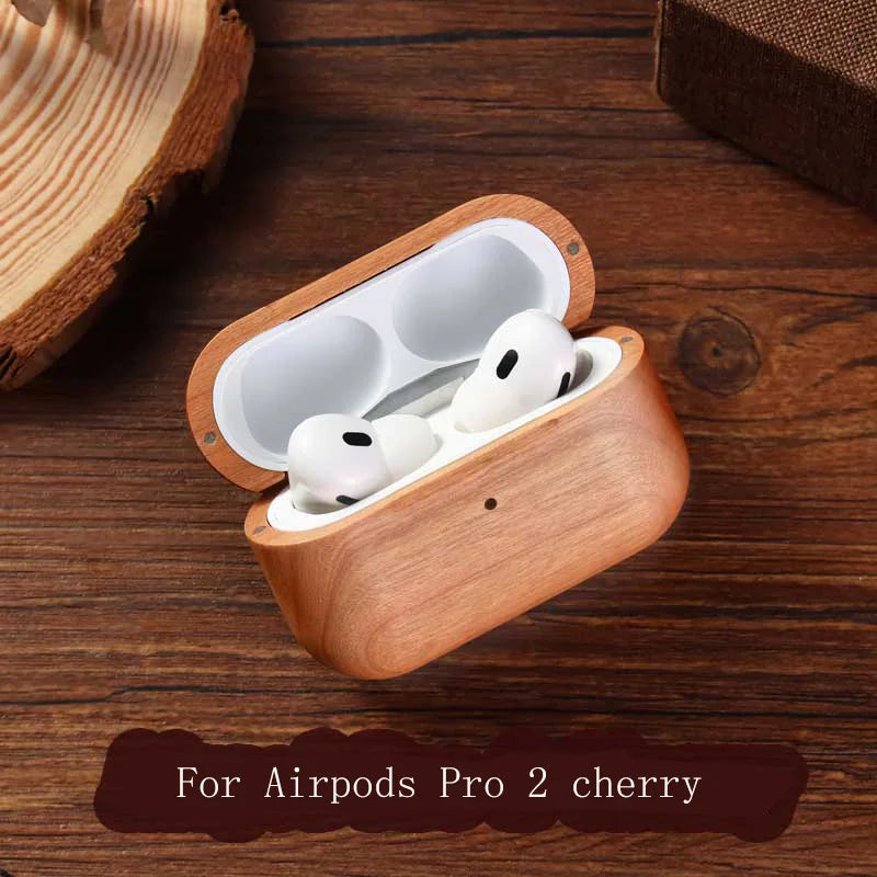 Wooden Protective Case with Lanyard for Airpods