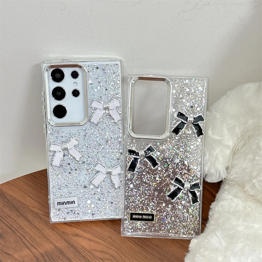 Glitter Bowknot Epoxy Case for Samsung Galaxy