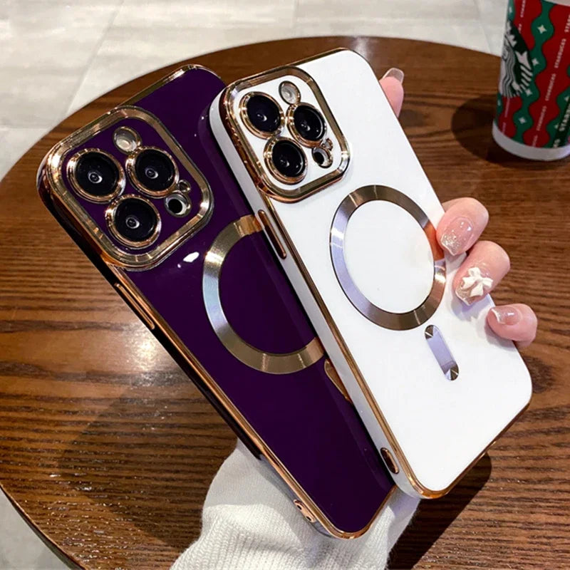 Electroplate Glitter Phone Case With Lens Protector