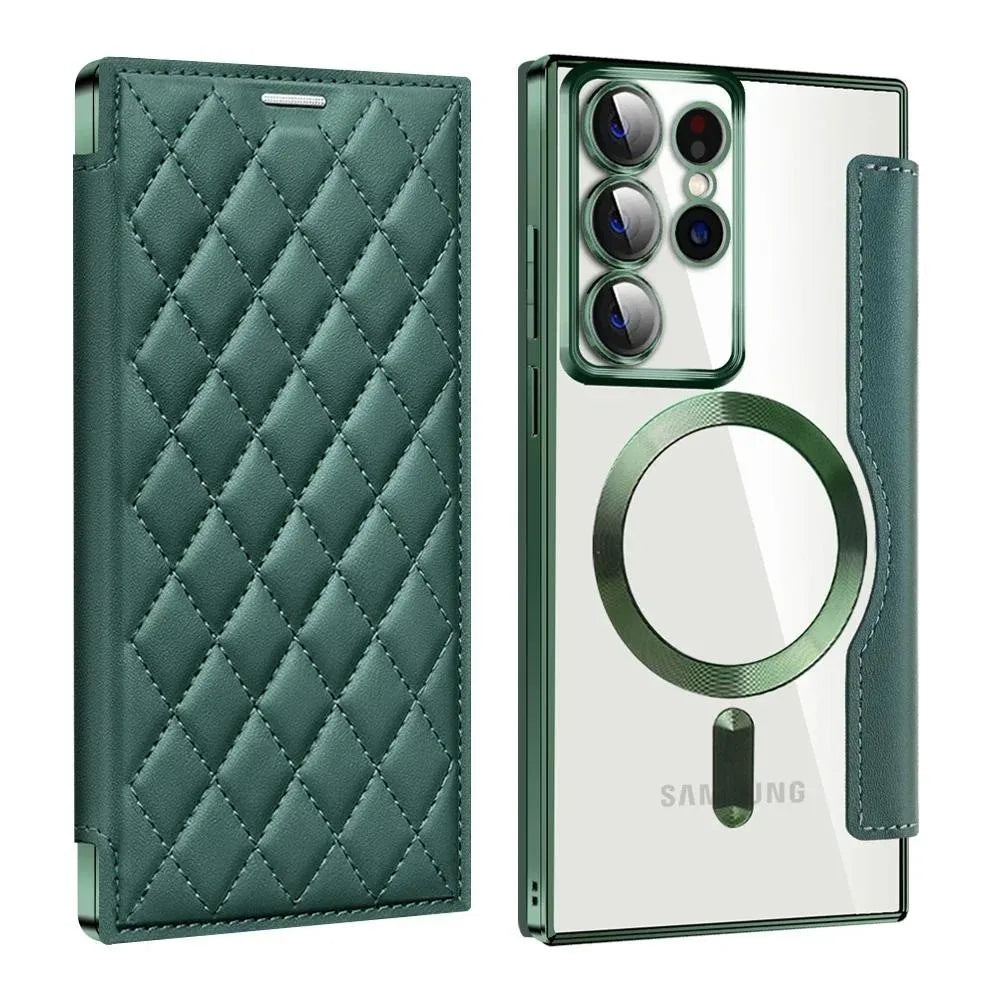 Card Holder Magnetic Leather Case for Samsung