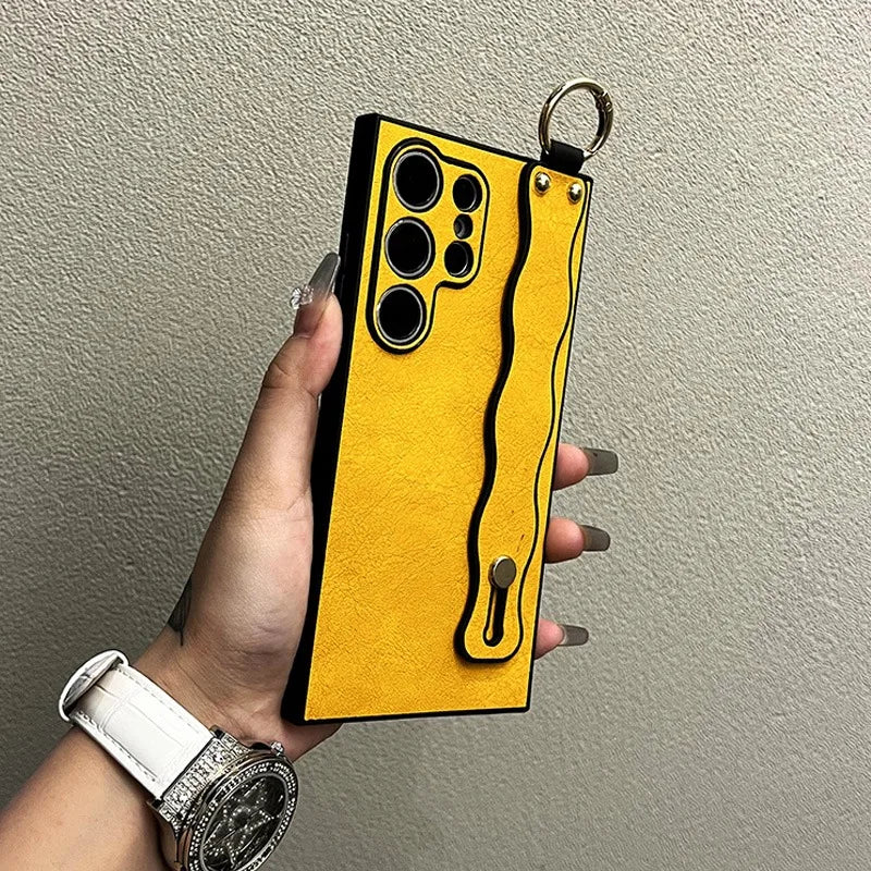 Wristband Bracket Leather Case for Samsung