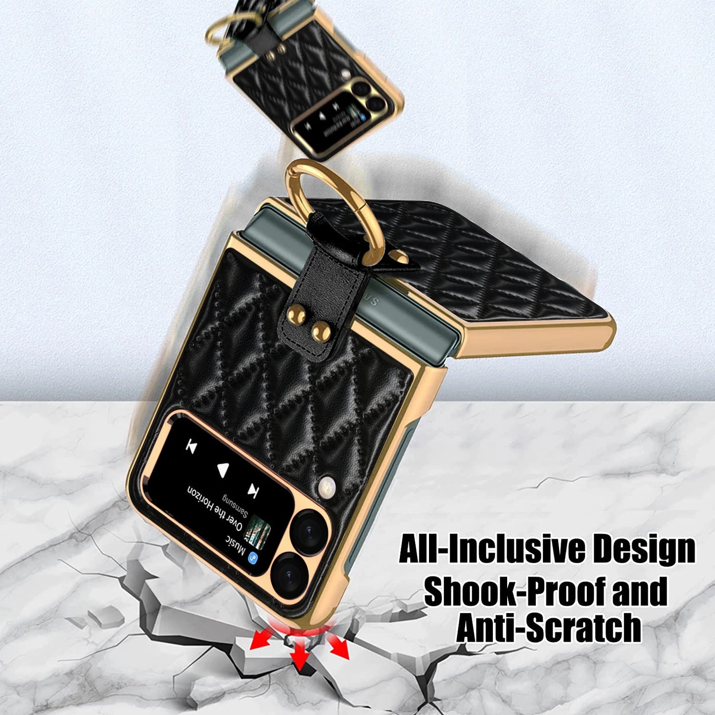 Luxury Diamond Air Cushion Leather Case for Galaxy Z Flip