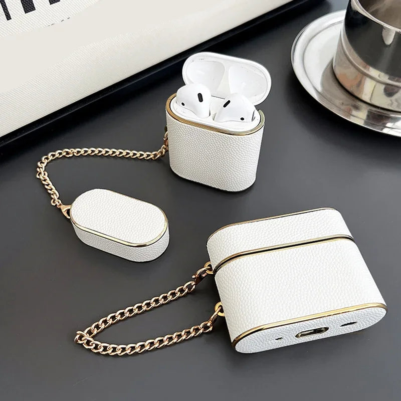 Luxury Leather Sleeve Cute Earphone Case For Airpods
