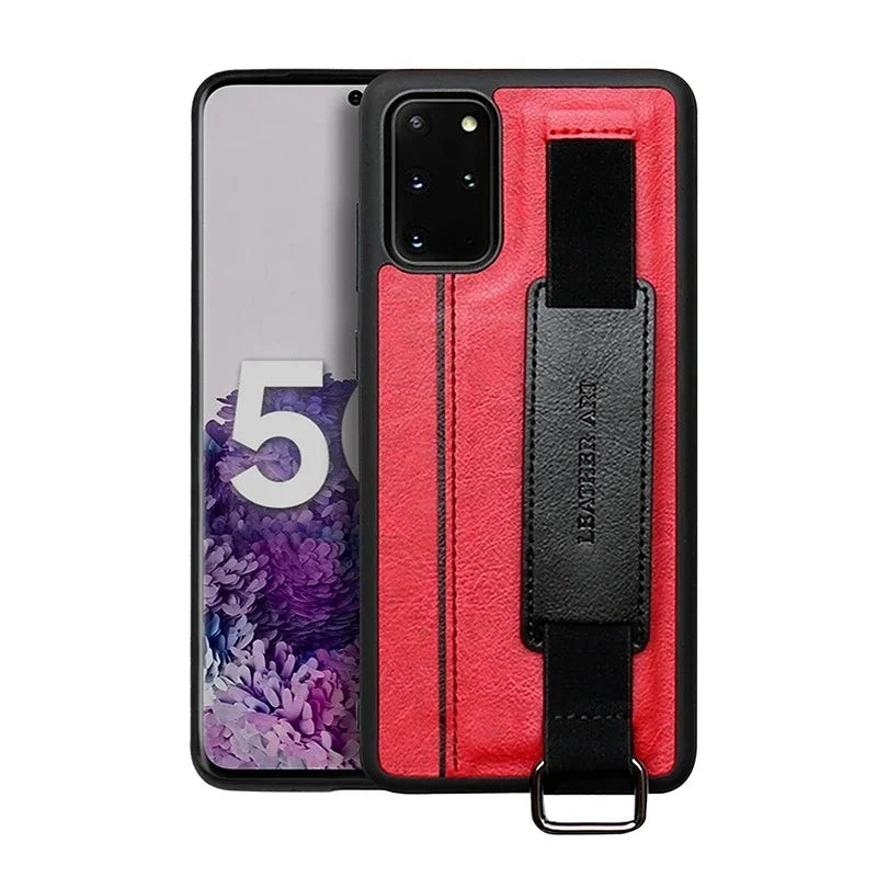 PU Leather Wristband Strap Card Holder Case for Samsung