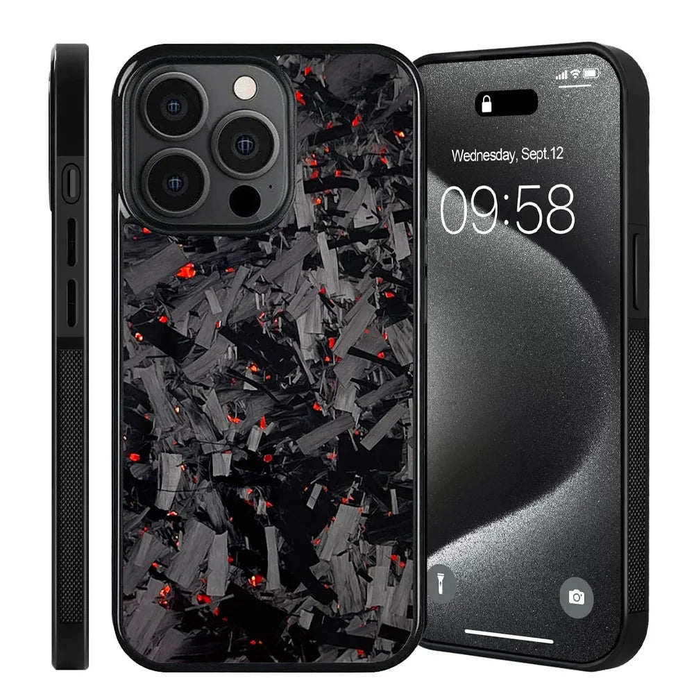 Magnetic Real Forged Carbon + TPU Case for iPhone