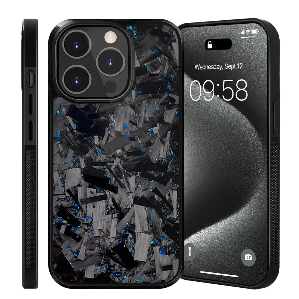 Magnetic Real Forged Carbon + TPU Case for iPhone