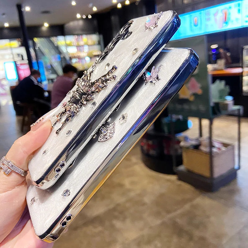 Glitter Plating Diamond Butterfly Case for Samsung