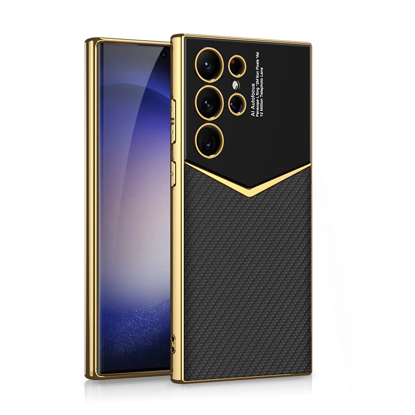 Carbon Fibre Leather Phone Case For Samsung