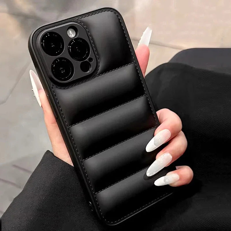 Colorful Down Jacket pattern silicon phone case for iPhone