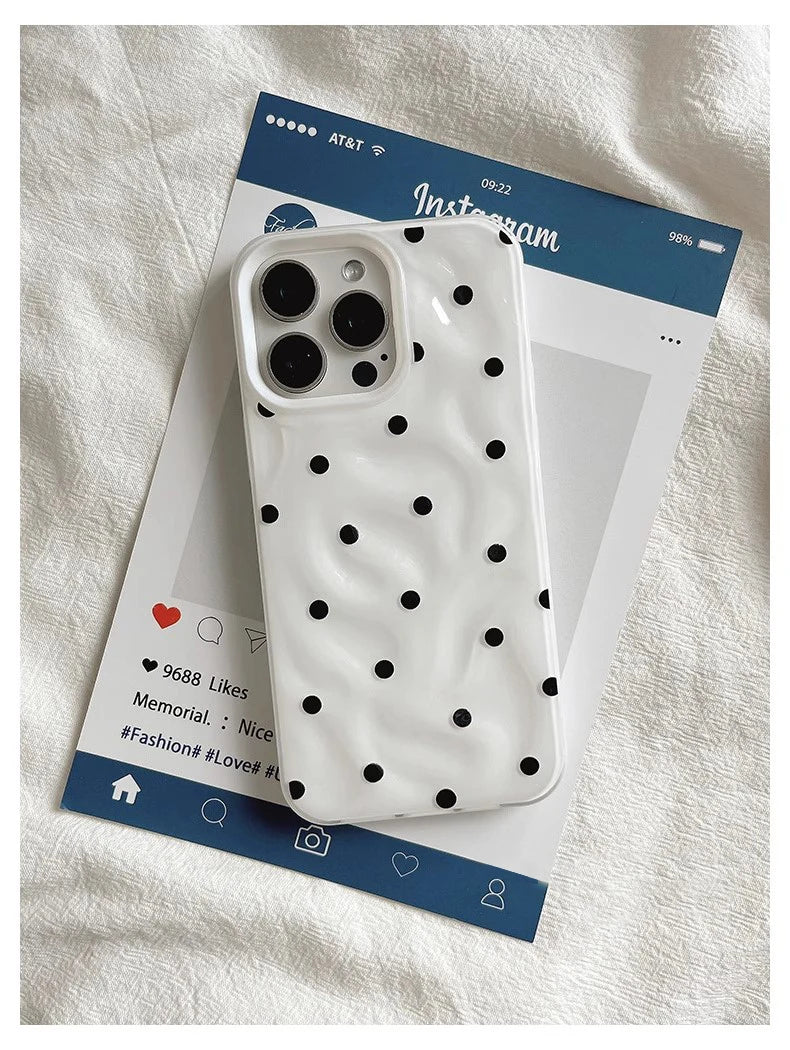 Love Dot Folds Texture Phone Case For iPhone