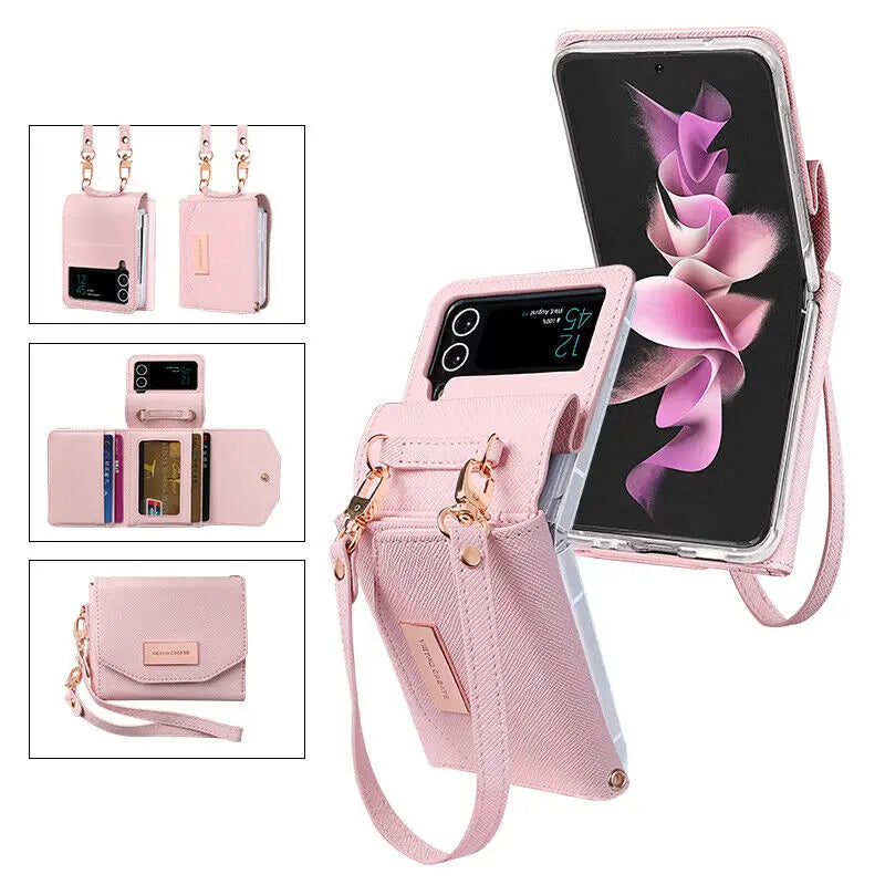 Luxury Leather Wallet Card Holder Case For Samsung