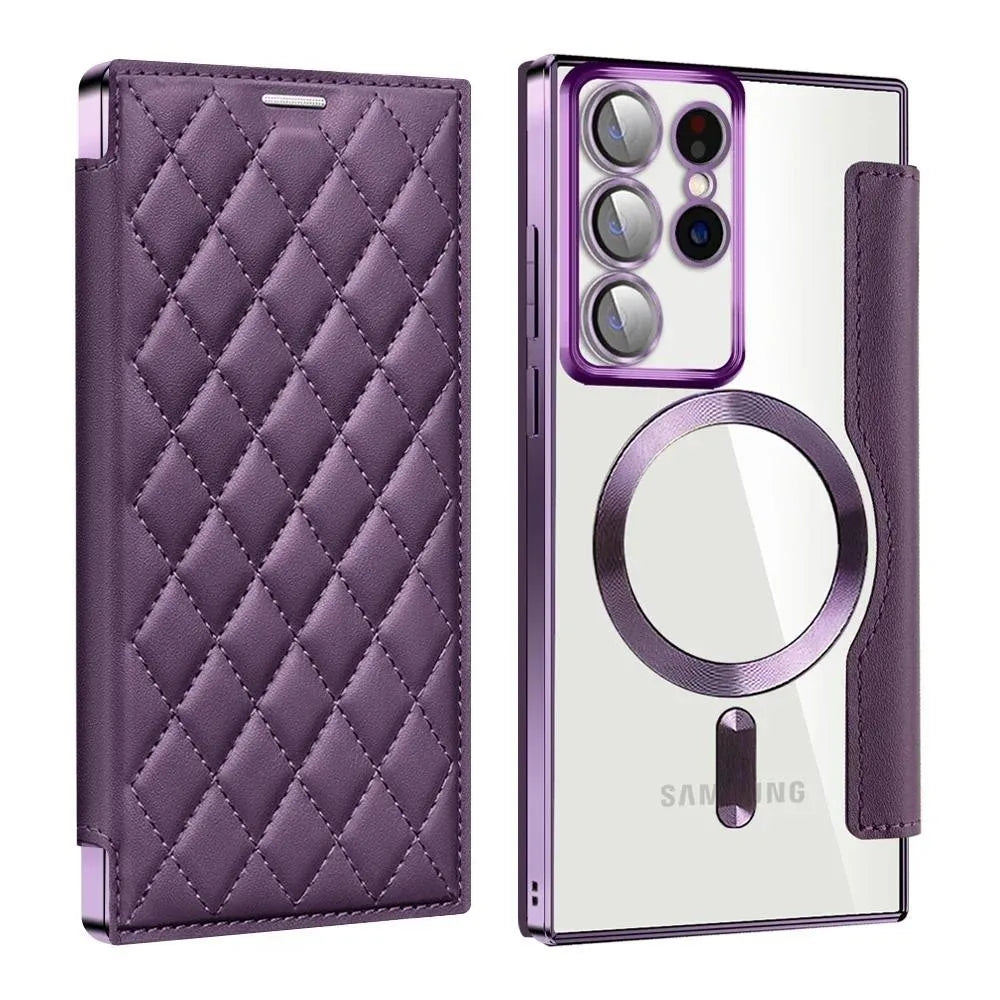 Card Holder Magnetic Leather Case for Samsung