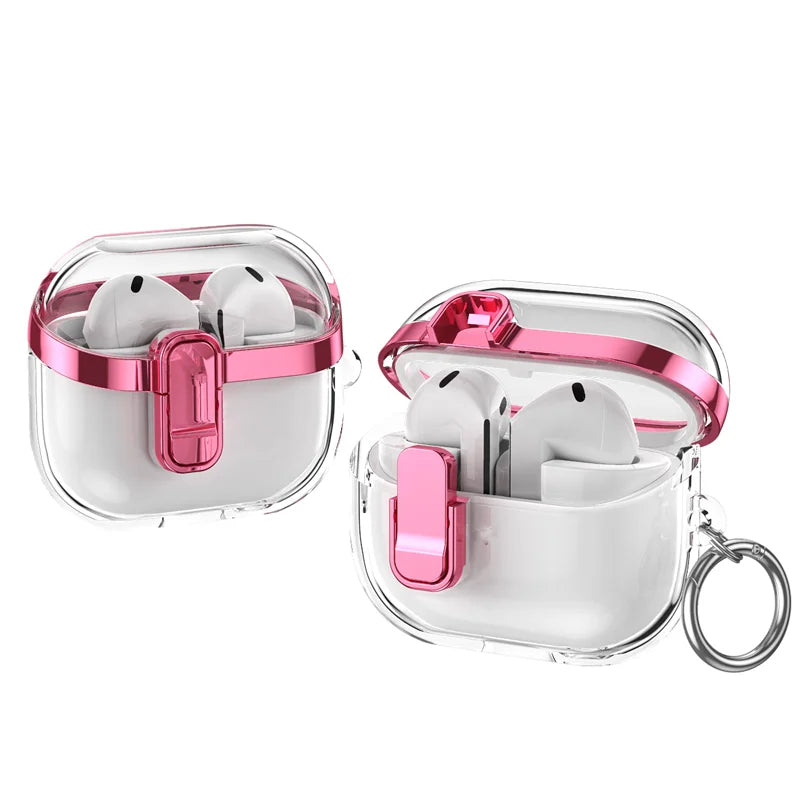Transparent Lock Buckle Electroplating Case for Samsung Galaxy Buds