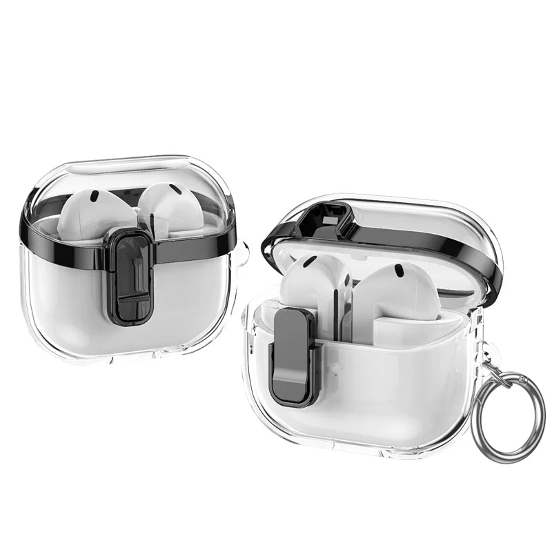 Transparent Lock Buckle Electroplating Case for Samsung Galaxy Buds