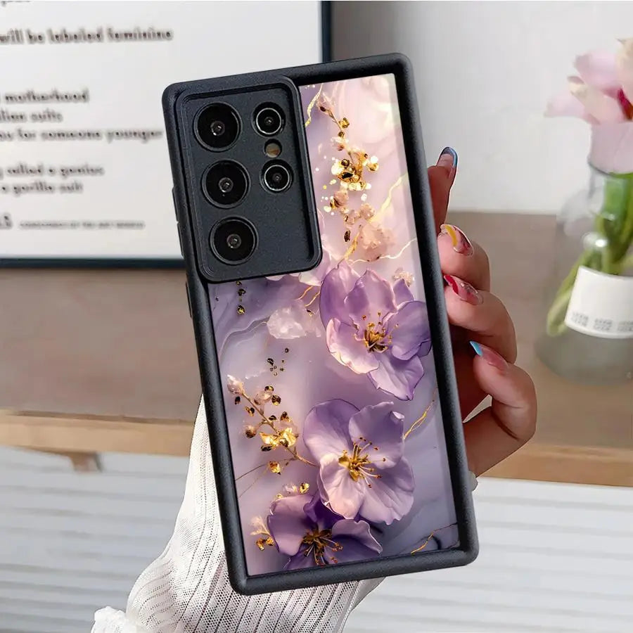 Flower Marble Phone Case for Samsung