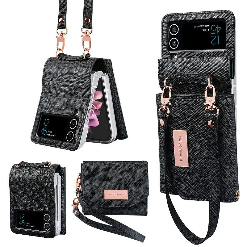 Luxury Leather Wallet Card Holder Case For Samsung
