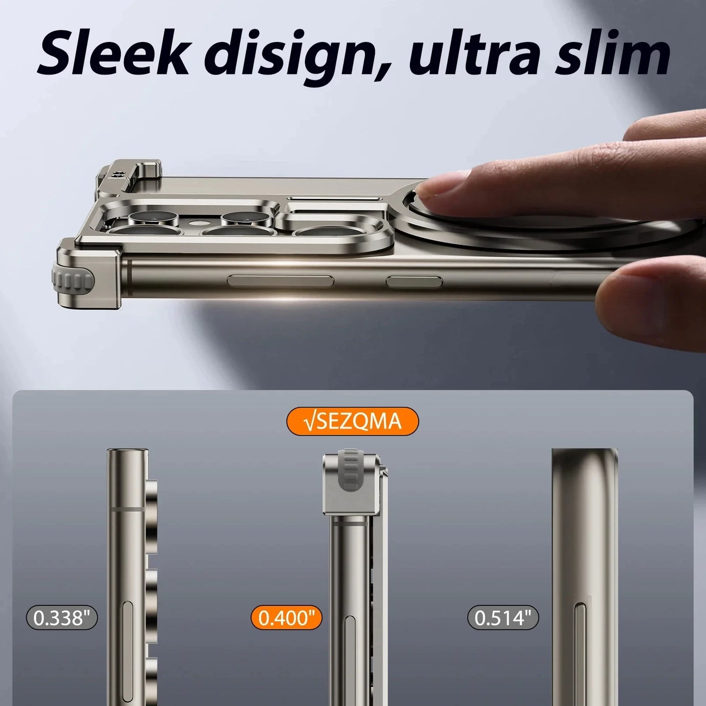 Metal Bumper With Finger Ring Holder Phone Case for Samsung
