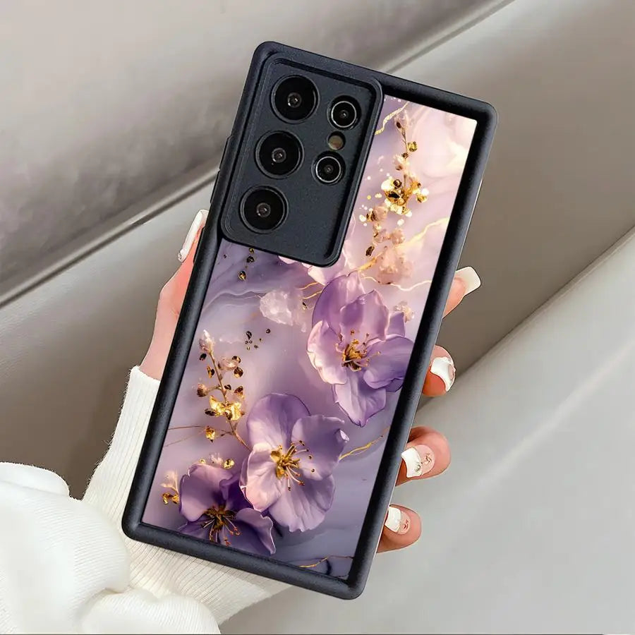 Flower Marble Phone Case for Samsung