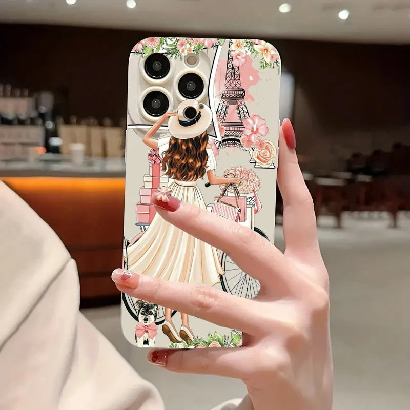 Flower Girl Pattern Decoration Phone Case for iPhone
