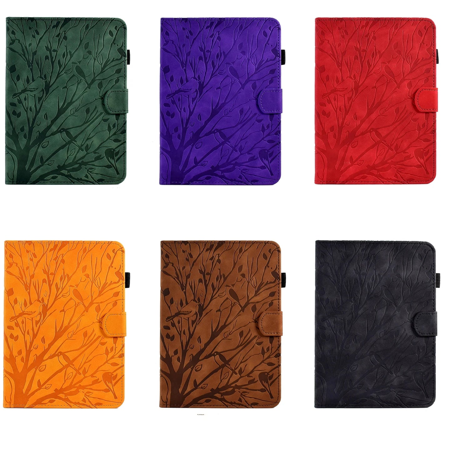 Embossed Tree Leather Wallet Case for iPad