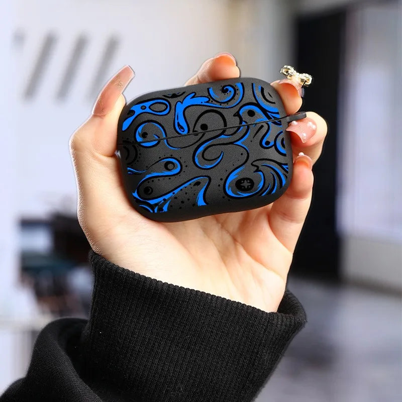 Cool Blue Pattern Apple Airpods Case