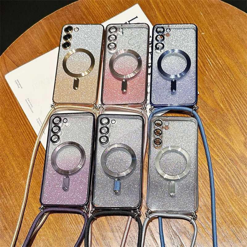 Crossbody Lanyard Gradient Glitter Case
