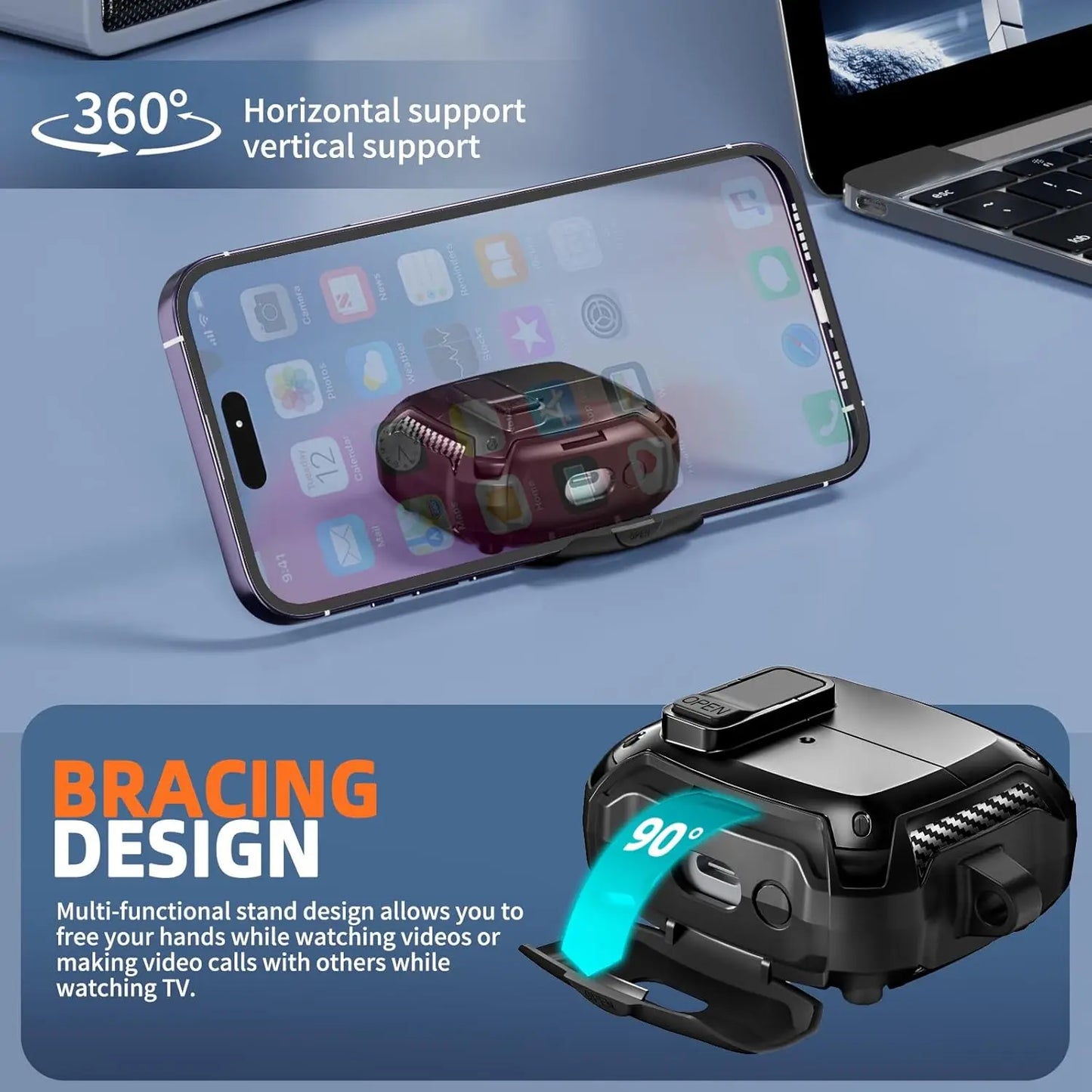 Secure Lock Clip Case for Samsung Buds with Cleaning kit