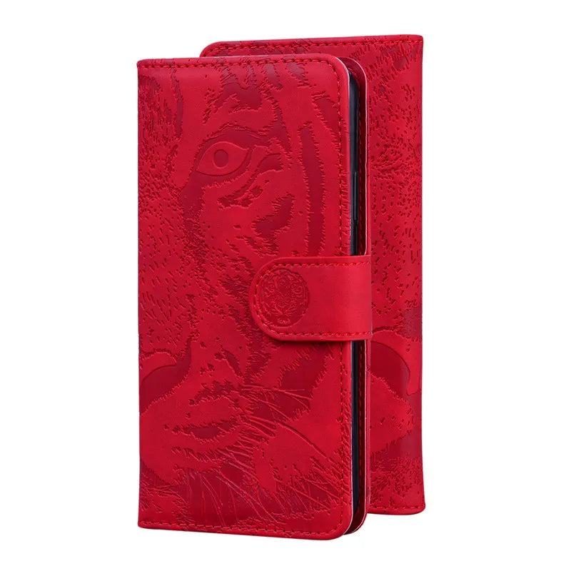 Magnetic Geometric Textile Pattern Wallet Case for Galaxy