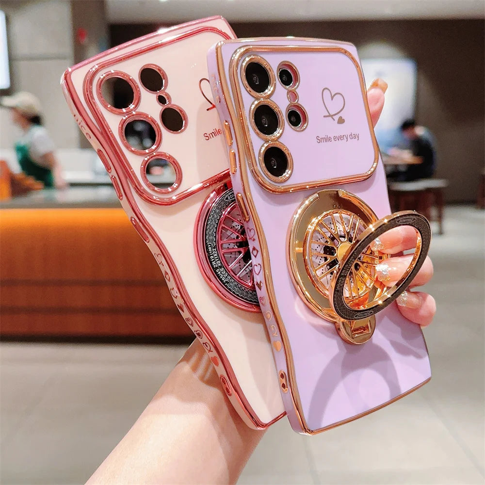 Gyroscope Rotating Bracket Wave Frame Case for Samsung