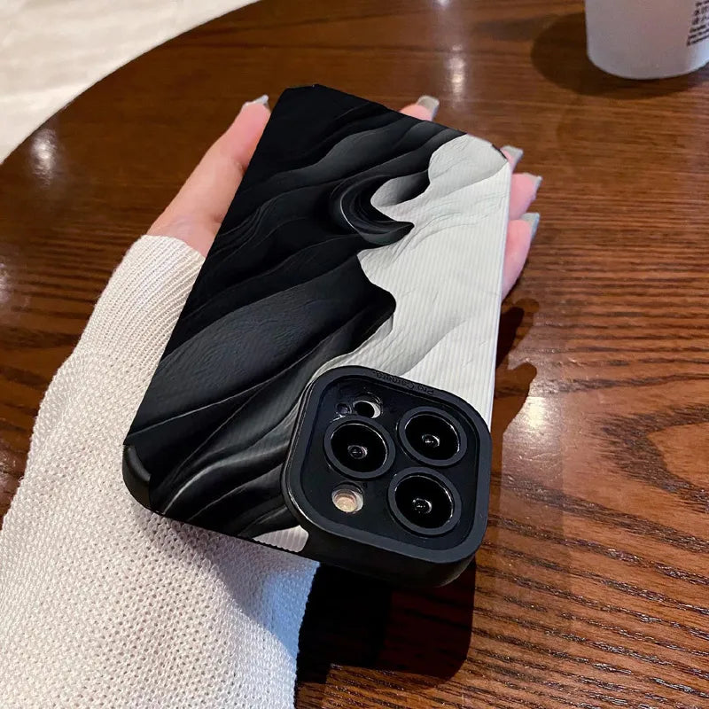 Retro Black & White Shockproof iPhone Case