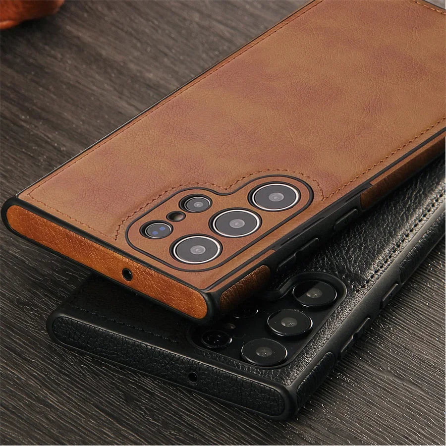 Luxury Shockproof Leather Case for Samsung