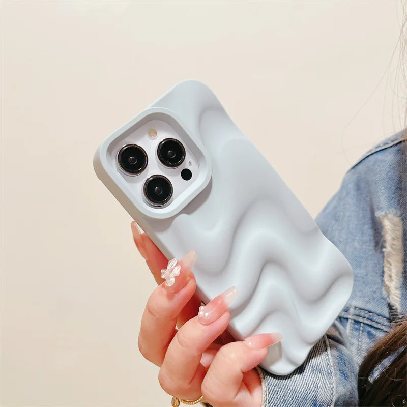 Luxury 3D Wave Pattern Case For iPhone