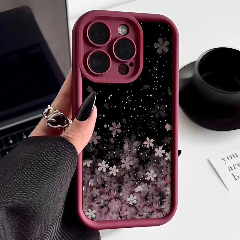 Gradient Cherry Blossoms Phone Case For iPhone