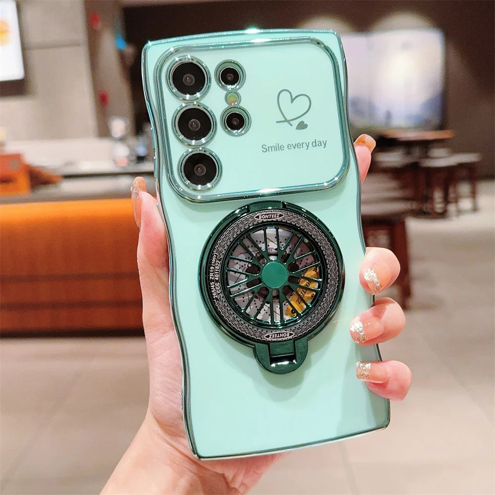 Gyroscope Rotating Bracket Wave Frame Case for Samsung
