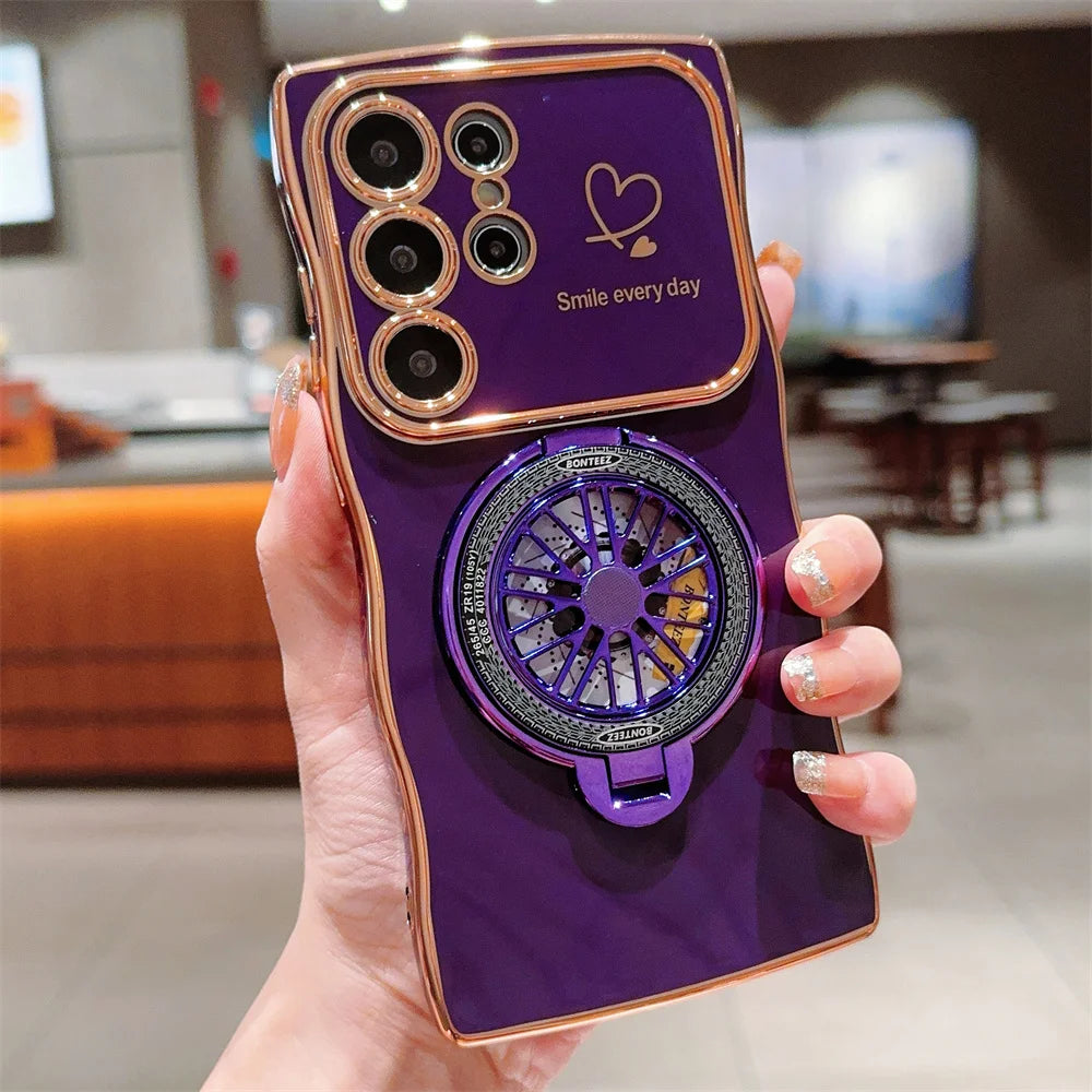 Gyroscope Rotating Bracket Wave Frame Case for Samsung