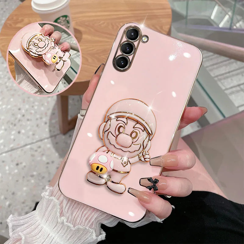 Super Marios Plating Holder Phone Case For Galaxy