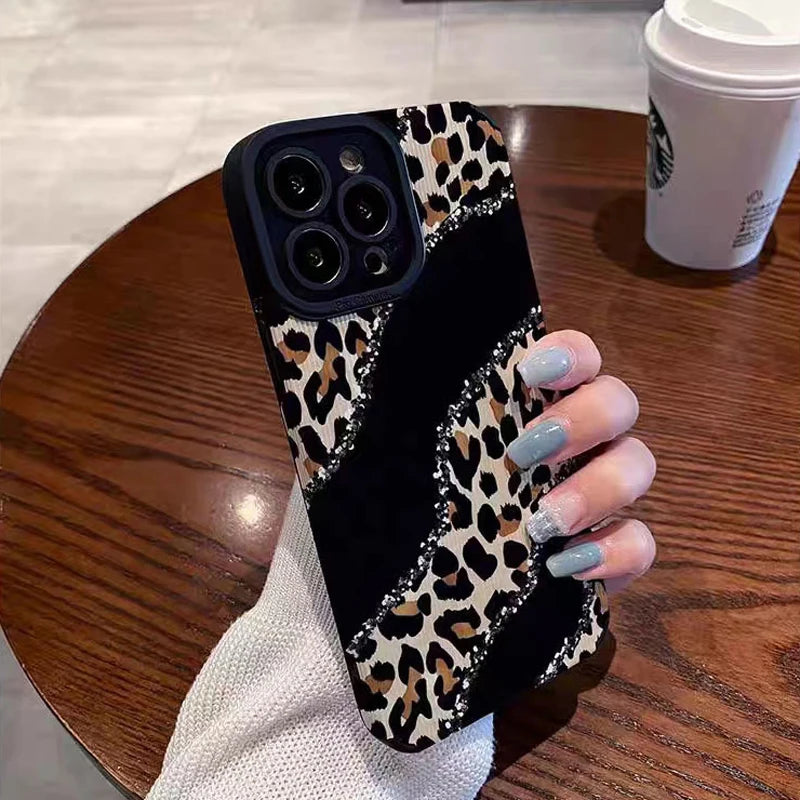 Leopard Silione Phone Case For iPhone