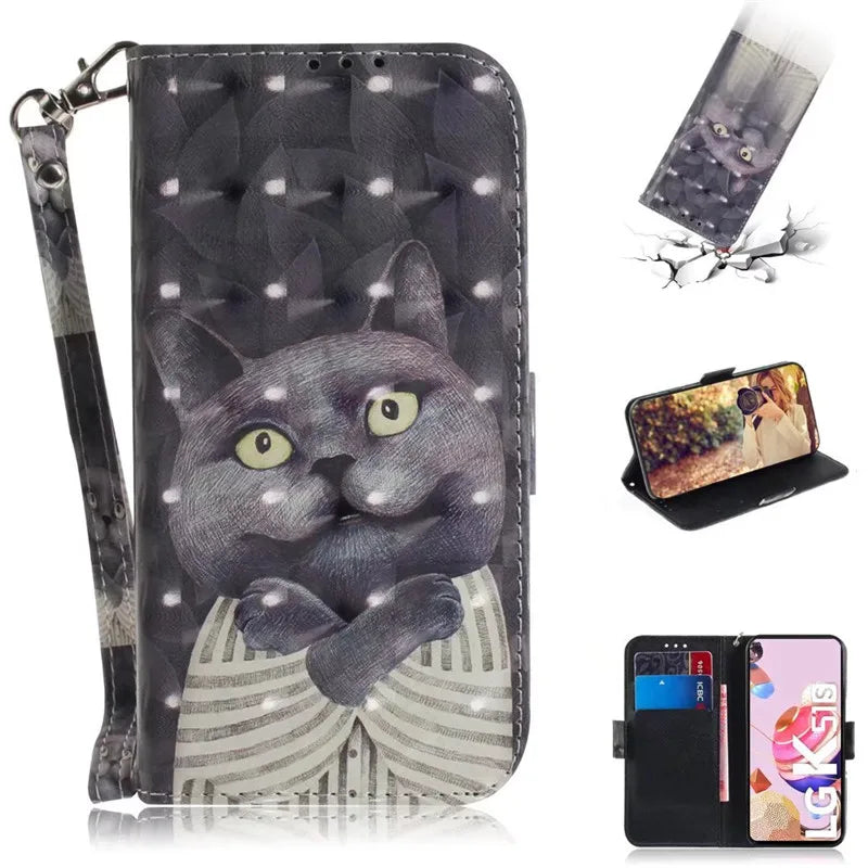 Magnetic Geometric Textile Pattern Wallet Case for Galaxy